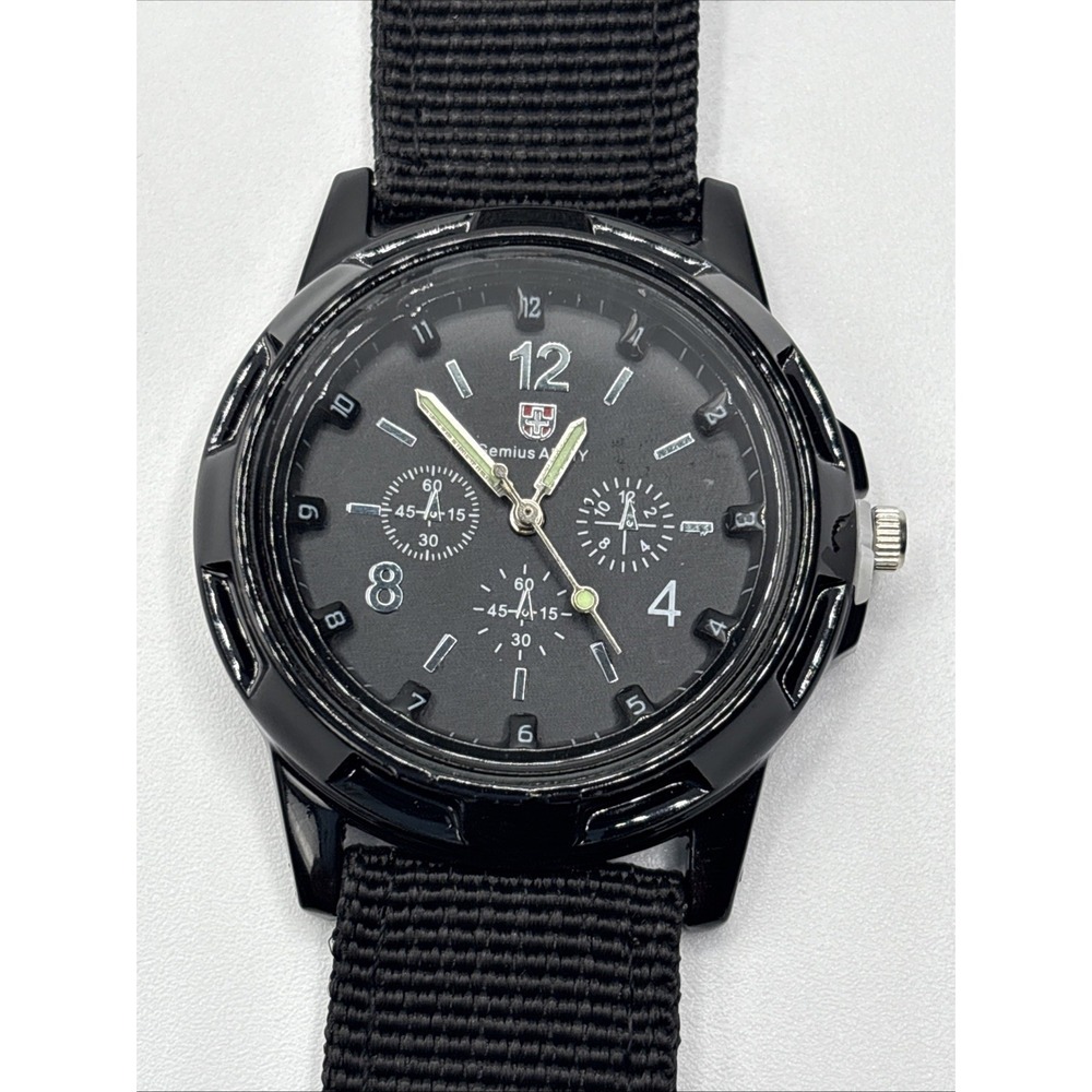 Boys Gemius Army Watch Black Band With Glow In The Dark Hands